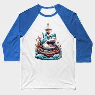 shark attack Baseball T-Shirt